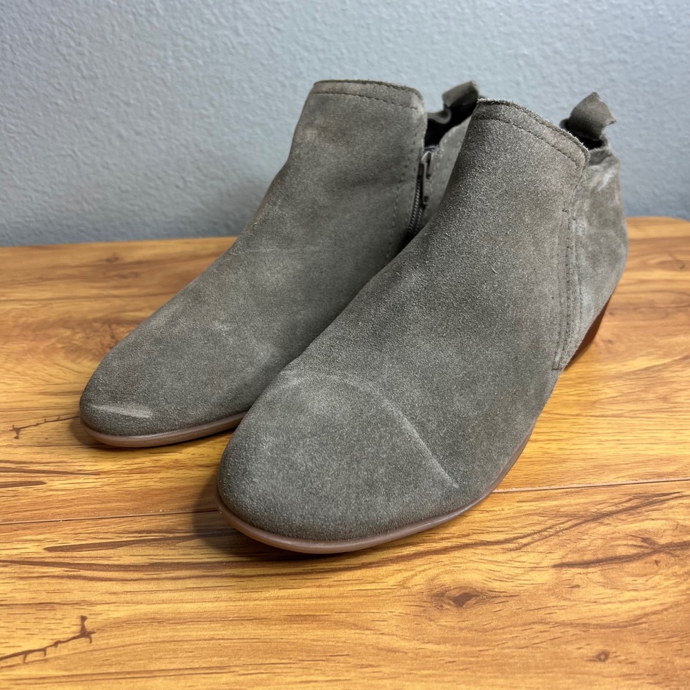 Diba Short Ankle Boots Booties Size 10W 10‎ Wide Leather Suede Taupe Gray NEW - Picture 4 of 8